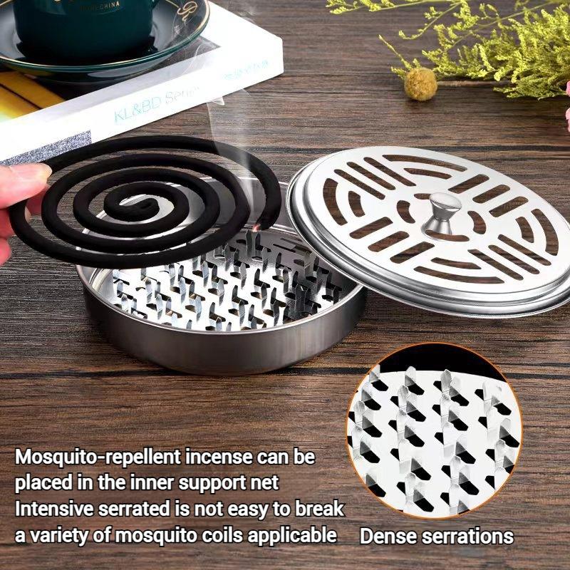 Stainless Steel Mosquito Coil Anti Mosquito Holder Mosquitoes Repellent Portable Rack for Home Bedroom Living Room