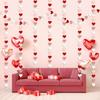Valentines Decorations Red Pink White Rose Gold Glitter Heart Garland Strings - 8 Packs Paper Heart Garland Banner for Valentine's Day Mothers Day