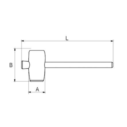 Maillet en caoutchouc noir IRIMO 75 mm - 529271
