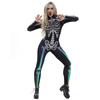 Halloween Skeleton Digital Print Jumpsuit Street Style Cosplay Outfit,Unisex