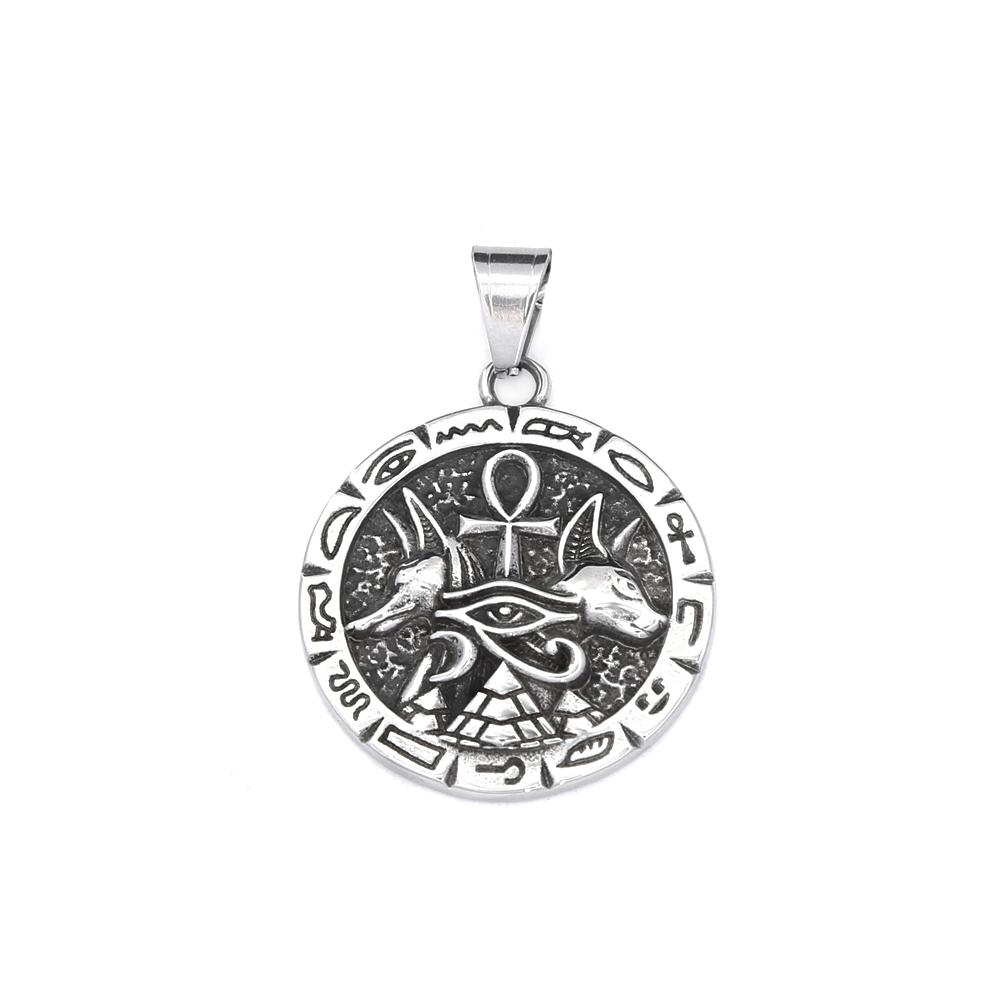 Neuer Anubis Ankh Kreuz Anhänger 316L Edelstahl Altes Ägyptisches Auge des Horus Halsketten Für Männer Frauen Amulett Schmuck
