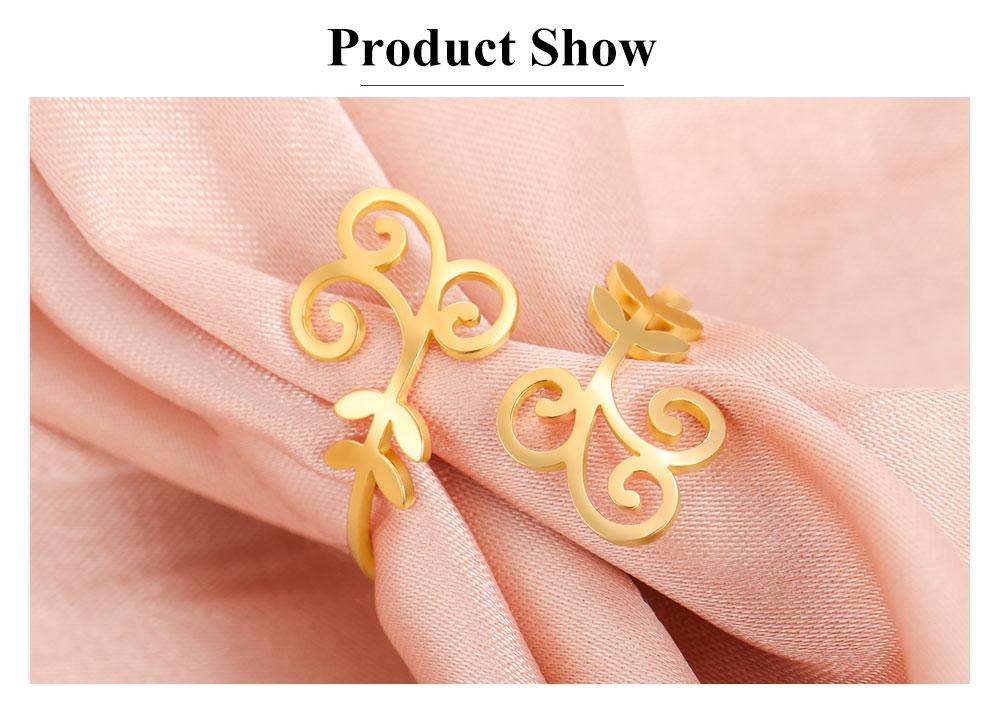 Cazador Aesthetic Adjustable Flower Vine Branches Rings for Women Stainless Steel Finger Rings Jewelry Wedding Valentine Gifts