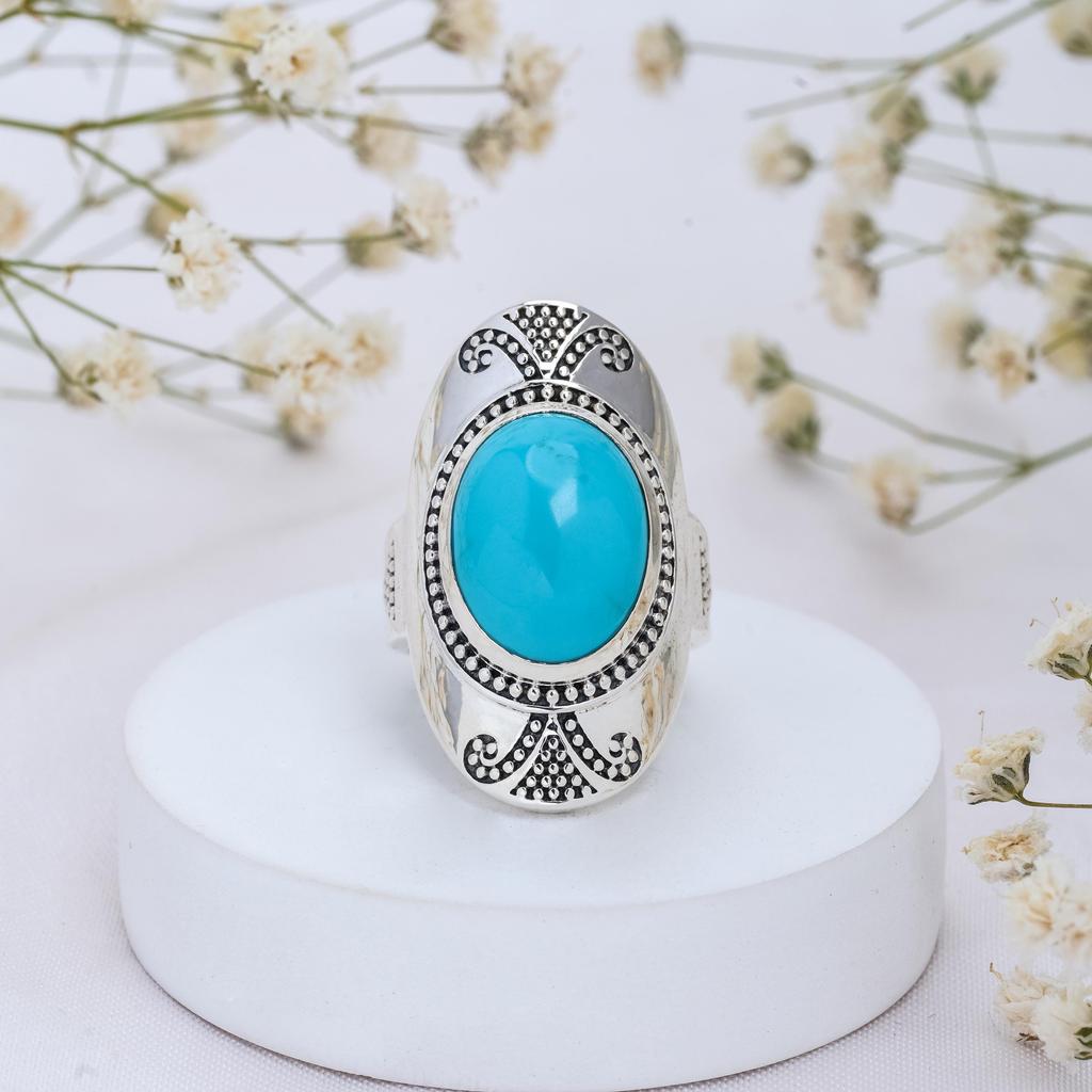 Sleeping Beauty Turquoise Ring: Sterling Silver Gemstone