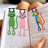3PCS Creative Hollow Acrylic Flat Cat Bookmark Student Cartoon Animal Bookmark Cute Cat Bookmark Notebook