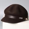 Autumn and Winter New Retro British Style Autumn and Winter Wool Felt Octagonal Hat Women's Casual Fashion Equestrian Hat