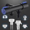 Dual Outlet Toilet Bidet Sprayer Shut Off Valve Angle Hose High Pressure Diverter for Washing