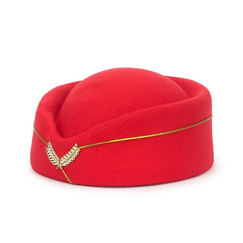 Women's Hat Ceremonial Guard Drum Team Performance Dance Hat Band Uniform Flight Attendant Beret