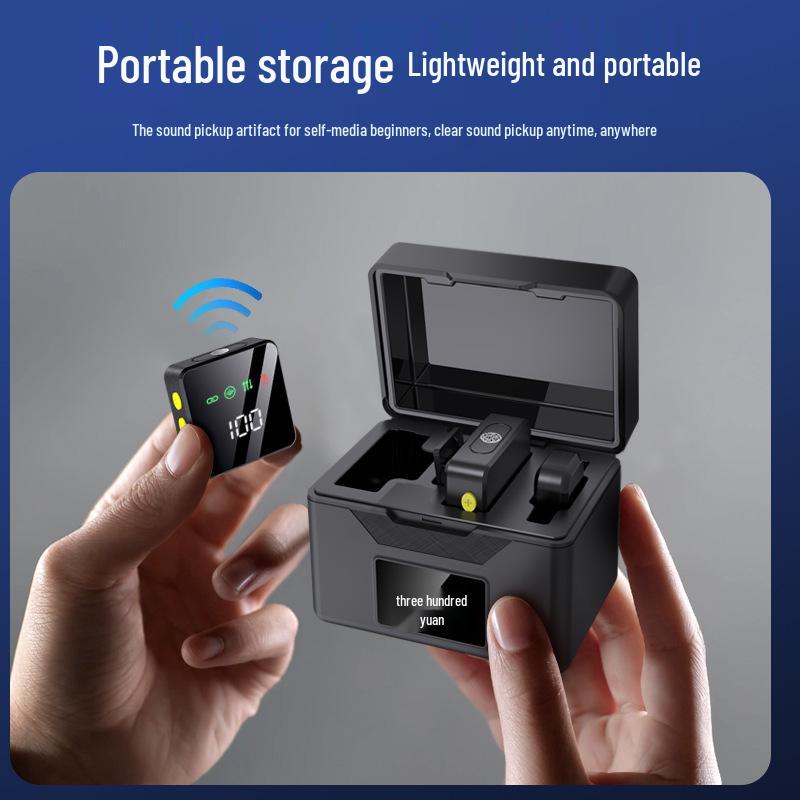 Wireless Lapel Microphone with Dual Charging Case for Streaming and Live Broadcasts - Noise Reduction, Large Capacity, Portable Design