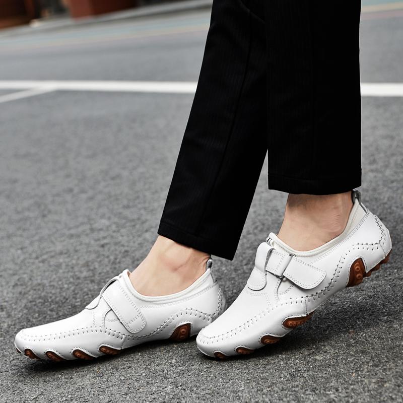 Handmade Casual Leather Shoes Men Loafers Comfortable Moccasins Men Flats Shoes Genuine Leather Men Shoes