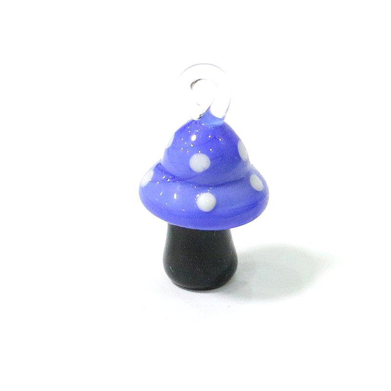 2Pcs Mini Cute Mushroom Charms Glass Pendant Diy Jewelry Making Craft Supplies Perfect Festival Party Gifts for Handmade Lovers