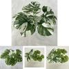 Konstgjort Monstera-blad Hawaiiansk festdekor för hem, bord, bröllopsfotografering, falsk växt 80