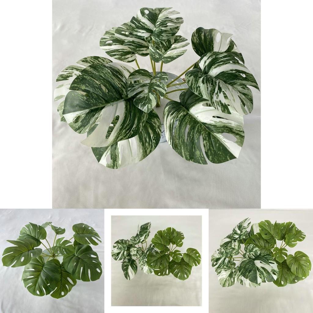 Konstgjort Monstera-blad Hawaiiansk festdekor för hem, bord, bröllopsfotografering, falsk växt 80