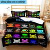 3PCS Colorful Sprun-ki Robot Party 3pcs Bedding,Including 3PCS Duvet Cover And 2pcs Pillowcases Perfect for Christmas,Ideal for Bedroom, Dormitory