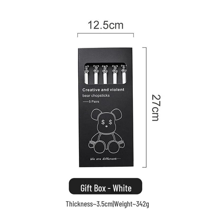 Cartoon Bear Metal-Tipped Ceramic Chopsticks