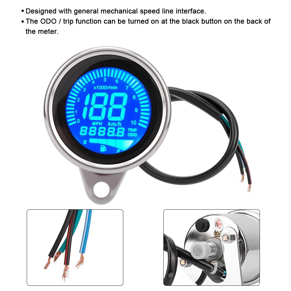 Motorcycle LCD Meter Tachometer Gauge Odometer Speedometer 0 199km h Electrosilvering