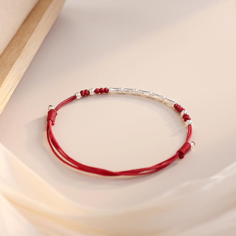 Lucky Bamboo Handmade Braided String Bracelets Couple Adjustable Bracelets Chinese Style Hand Rope Friends Gifts