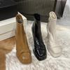 Ankle Square Heel Modern Boots Winter Square Toe Ladies Shoes On Sale 2024 Fashion Super High Heel Butterfly-knot Women's Boots