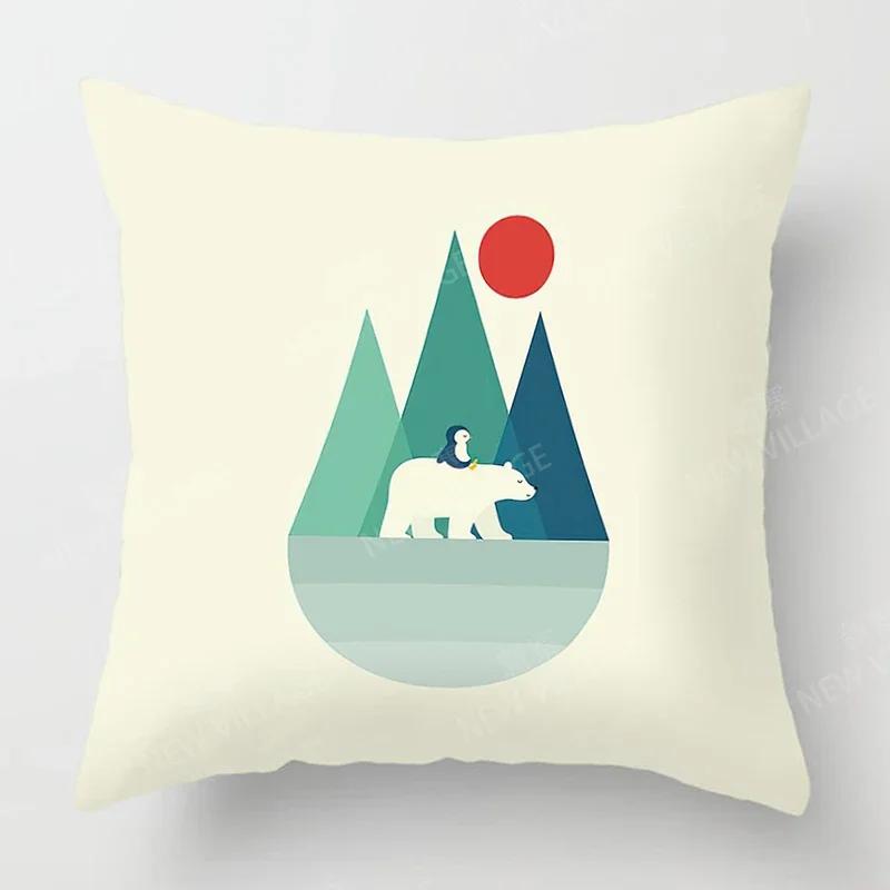 Nordic Home Decor Throw Pillowcase Sofa Cushion Cover Modern 45X45Cm 45*45 50X50 60X60Cm 40X40 Living Room Child Kawaii Cartoon