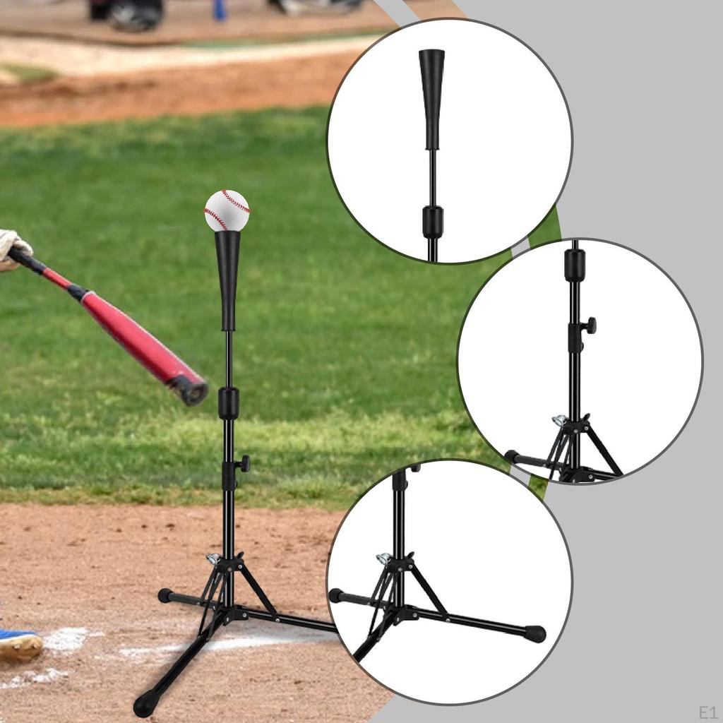 Baseball Batting Tee Adjustable Compact Practice Stand Softball Training for Gym Teams