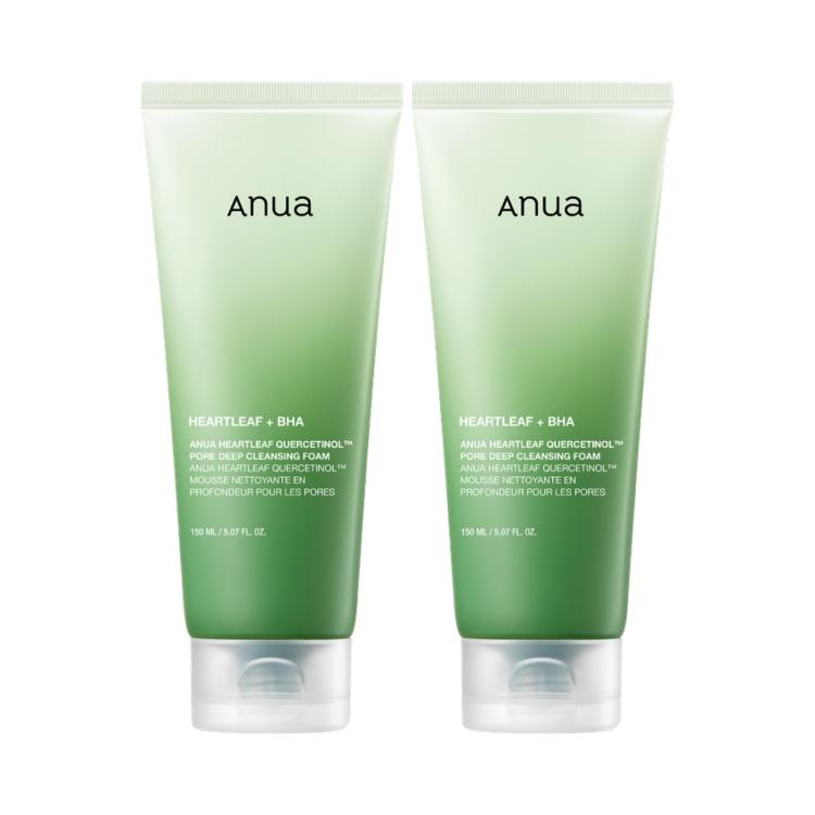 

[ANUA] Heartleaf Pore Control Foam, Oil & Pore Care Facial Cleanser Double Pack, 150 ml × 2
