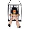 Scary Skull Cage Prisoner Haunted House Decor Spooky Hanging Ghost Screaming All Hallow Day Prop wit