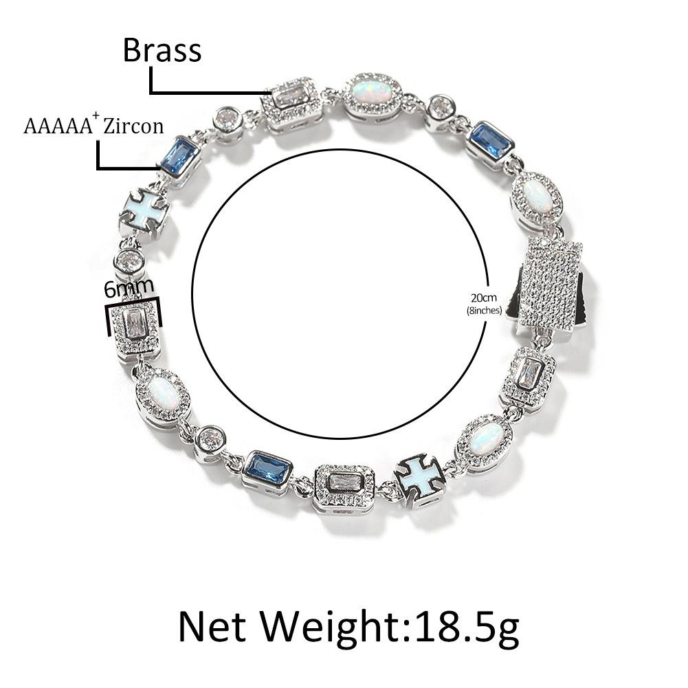 Exquisite Light Luxury 6mm Blue Colored Gemstone Bracelet Simple Small Fresh and Versatile Jewelry