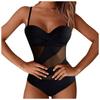 Women's Color Sexy Mesh Patchwork Cutout Bikini Swimsuit
