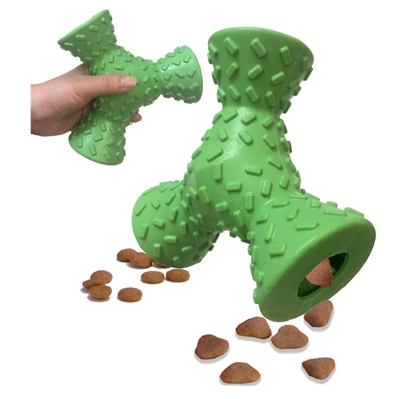Pet toy bite-resistant leaking rubber three-sided leaking dog puzzle side herding large dog
