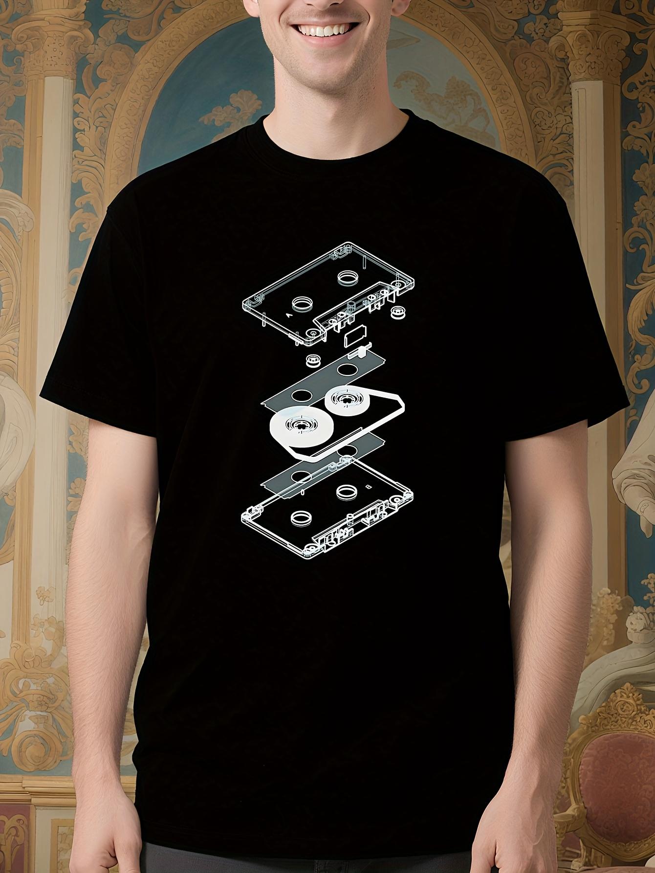 Vintage DJ Music Tape Graphic Tshirt - Retro Cassette Tap... S