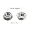 Uxcell MF63ZZ Flansch-Kugellager Chrom Doppelt Geschirmt Flanschlager Lager, 4 Stück, 3x6x2,5mm, Stahl,