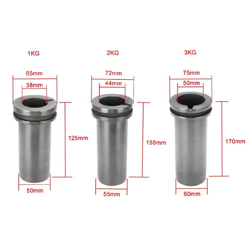 1/2/3Kg Metal Crucibles Black Cup Furnace Torch Melting Casting Tool Refining Gold Silver Copper Aluminum Container