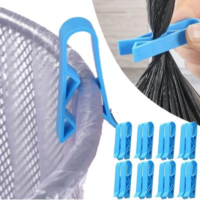50/2Pcs Garbage Bag Fixed Clips Kitchen Snack Bags Sealing Clamp Waste Bin Trash Bag Clip Holder Rubbish Basket Clamps Gadgets