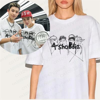 T-shirt Graphique Portrait de Membre LNGSHOT Ohyuan Woojin Louis Ryul Mode Kpop Chemise Rétro Été Hommes Femmes T-shirt de Plage