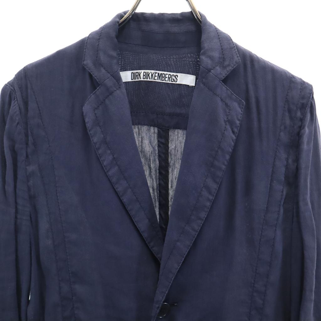DIRK BIKKEMBERGS Made in Italy Linen Blend tailored jacket 46 Navy Ancon Men's Used
