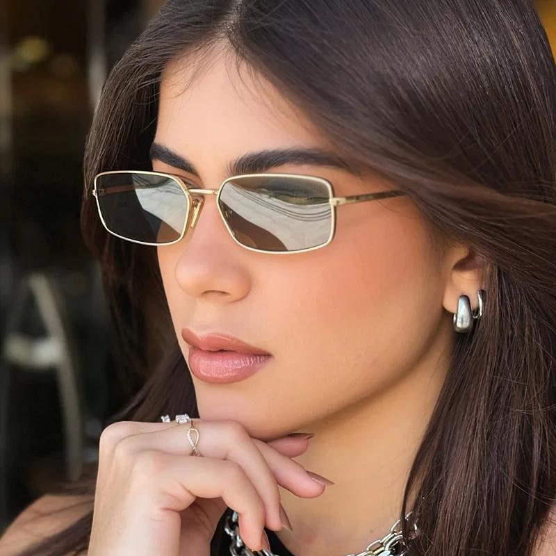 JYL Small Rectangle Sunglasses Unisex Vintage Metal Driving Luxury / 9550