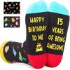 Zmart 15th Birthday Gift Ideas Socks - 15th Birthday Gifts Socks for 15 Year Old Boys Girls, Gift Ideas for 15 Year Old Teens