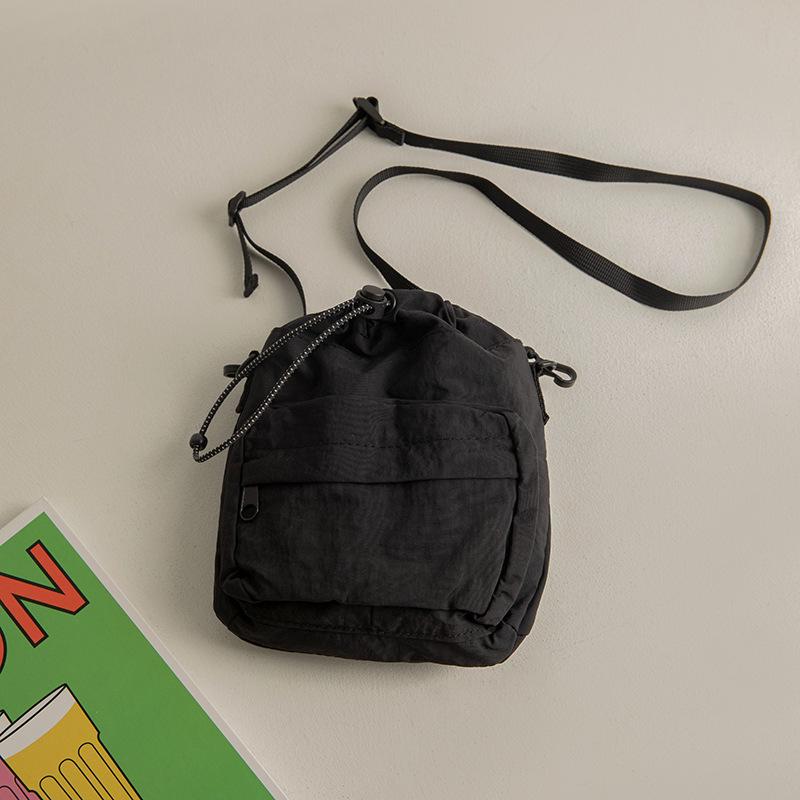 Bolsa Mensageiro de Nylon com Cordão Estilo Coreano 2023 - Bolsa de Ombro de Verão Leve e Versátil para Mulheres
