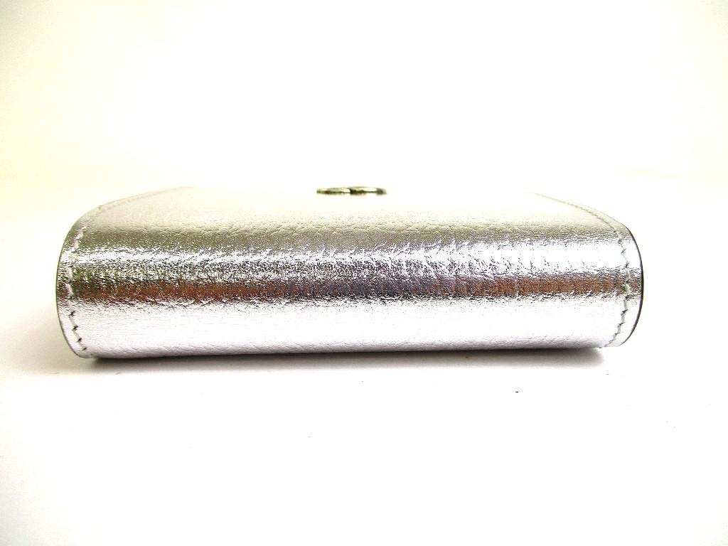 Authentic GUCCI GG Marmont Silver Leather Bifold Wallet Compact Wallet #b125  Open Box