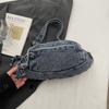 Vintage Denim Chest Bag Women Crossbody Bag Large Capacity Shoulder Bag
