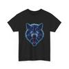 Electric Blue Wolf Head T-Shirt | Neon Lightning Wolf Cool T-Shirt, Animal Gift