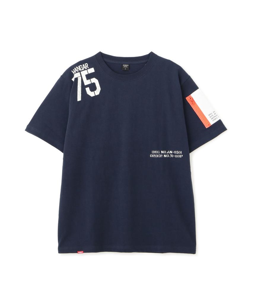 AVIREX REMODEL DESIGN CREW NECK T-SHIRT(WEB&DEPOT Exclusive) M 120 Navy 783-3934025