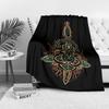 Tribal Geometric Skull Blanket - Vintage Inspired Tattoo Graphic Throw Blanket for Men Women Sofa Decor Gift