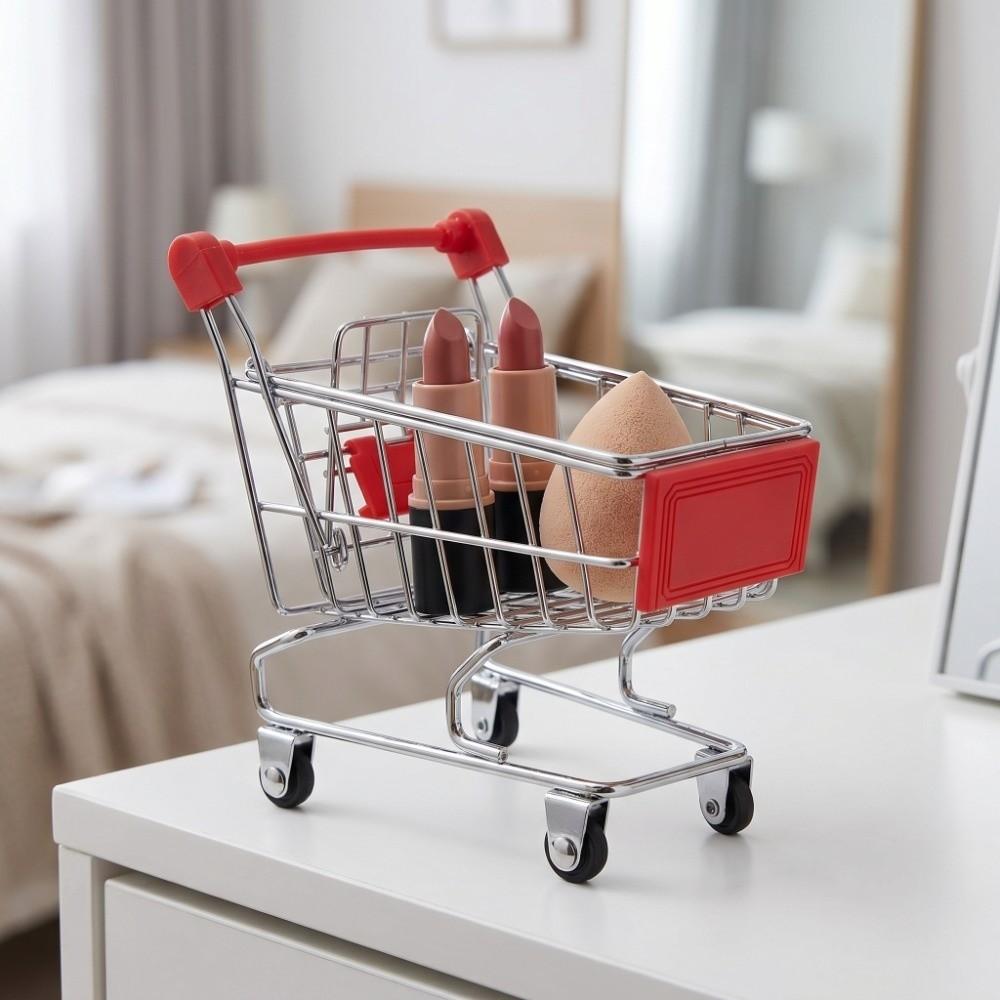 Mini compact size Toy Hand Trolley Simulation Cart Office sundry arrangement