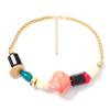 European and American fashion personality exaggerated irregular geometric resin beaded necklace neck chain senior cold vacation woman