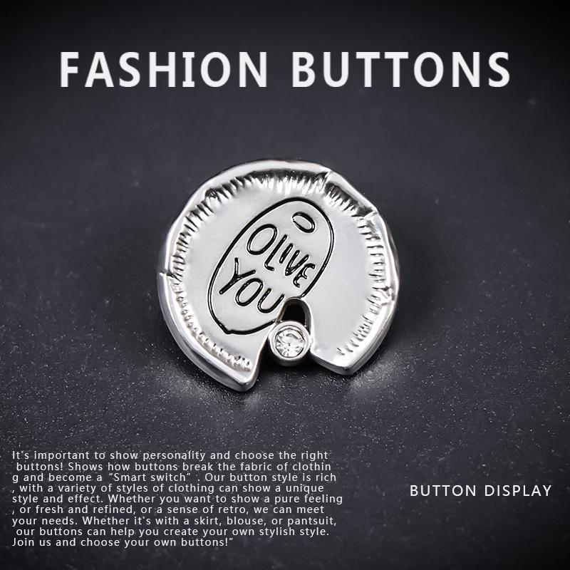 10Pcs Button High-End Delicate Cashmere Coat Shirt Top Suit Sweater Cardigan Metal Big Button