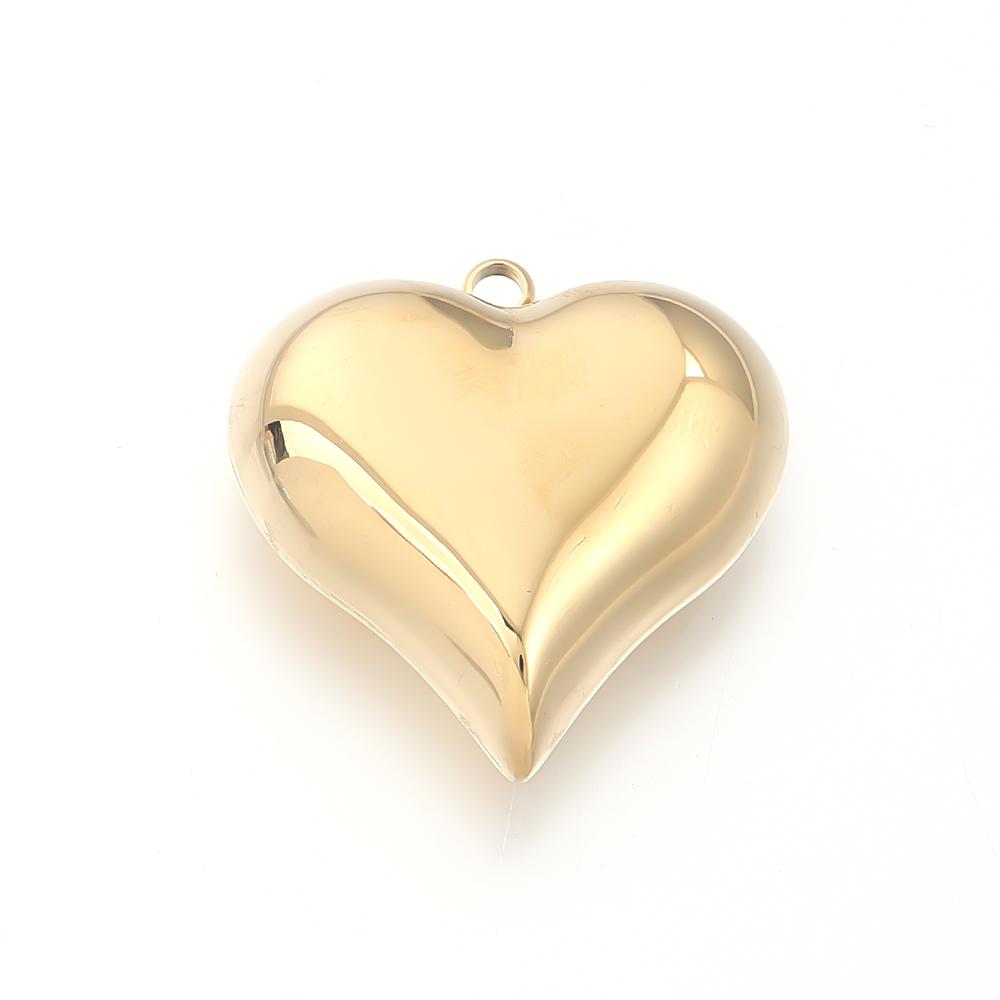 1Pc 15-45mm Stainless Steel Heart Charms for DIY Earrings Necklace Bracelet Pendant Jewelry Making Findings Accessories