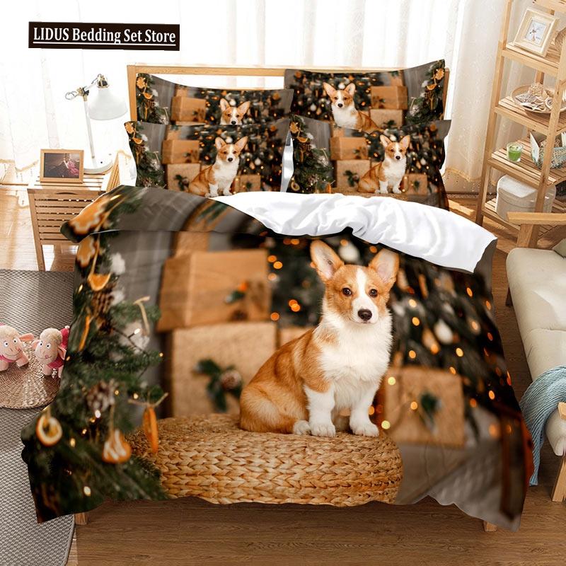 Christmas Duvet Cover Set Candle Pine Cones Gift Festival Celebrated Merry Christmas King Queen For Teens Polyester Bedding Set