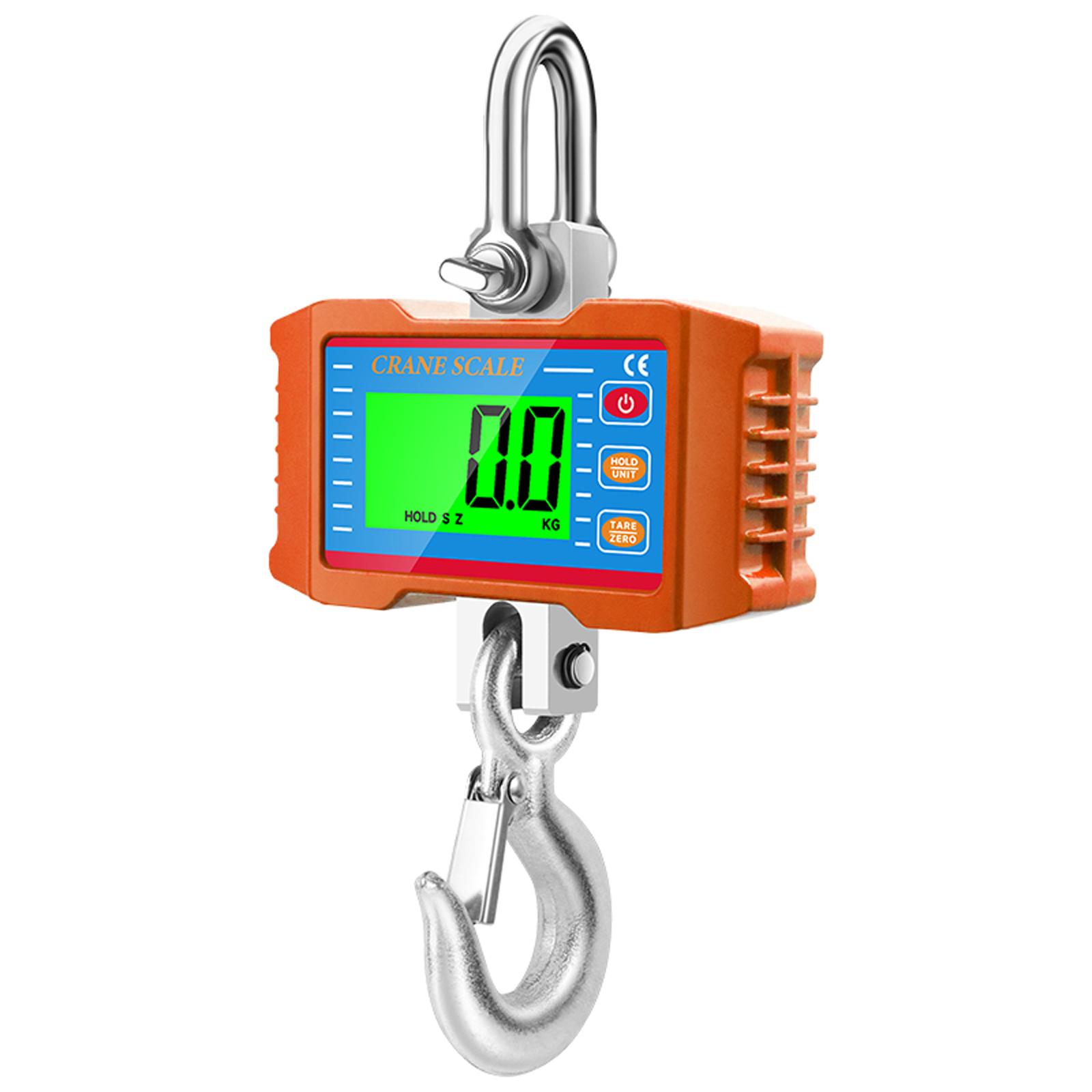 

SucceBuy 2204lbs/1000KG Hanging Scale Digital Crane Scale Industrial Heavy Duty Crane Scales Portable LCD Backlight Scales