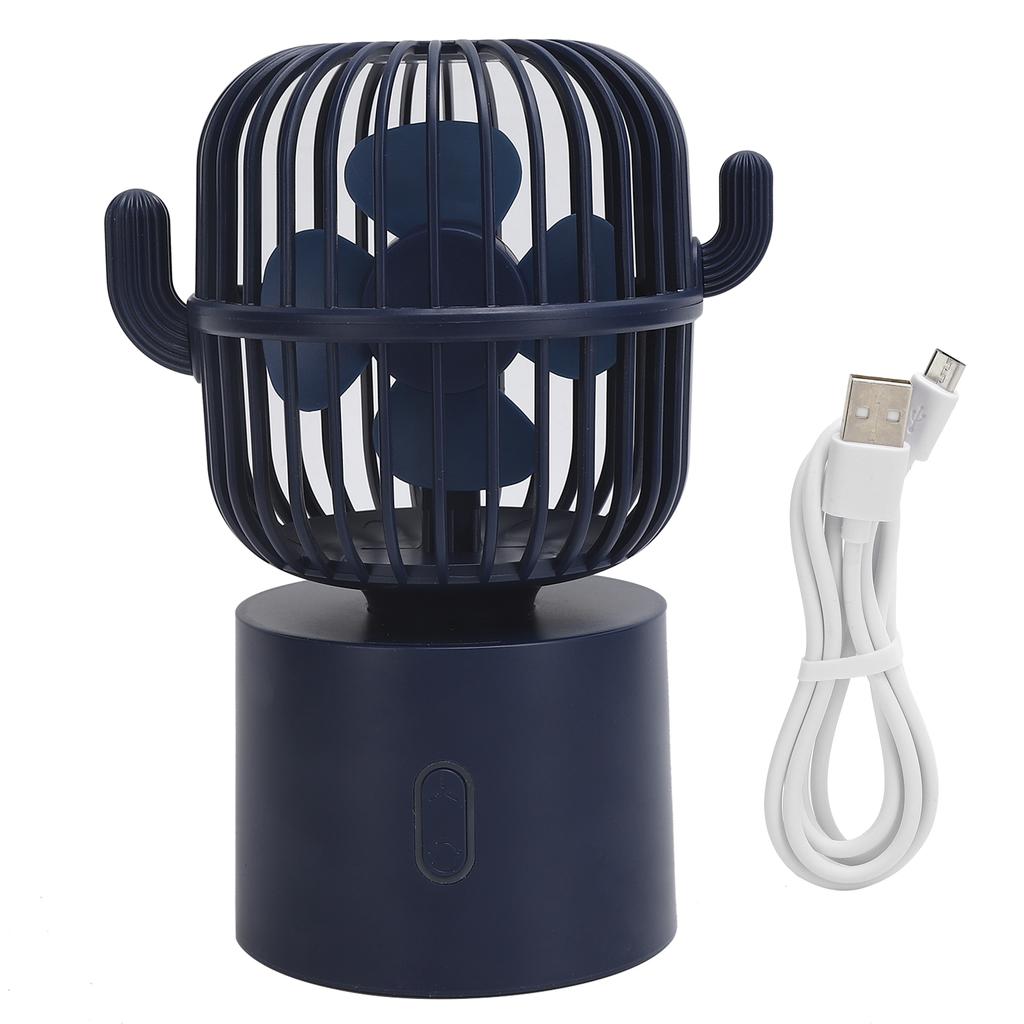 Cactus Handheld Fan Mini Oscillating USB Left Right Auto Rotation Quiet Operation for Desktop