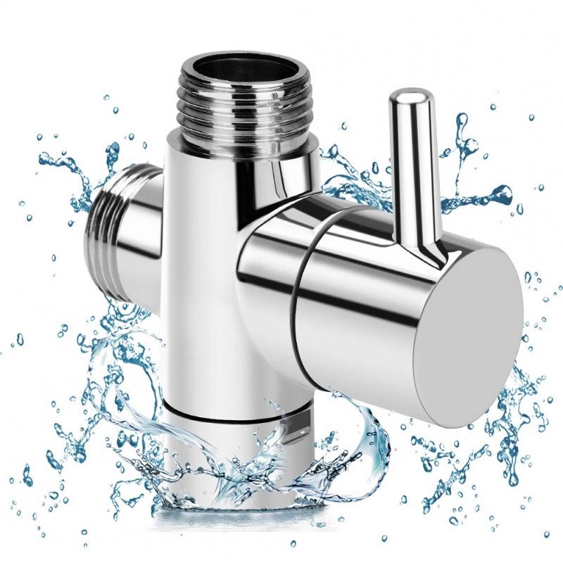

Three-Way Shower Faucet Valve: Shower Head Distributor & Switcher, One-to-Two Water Splitter Connector